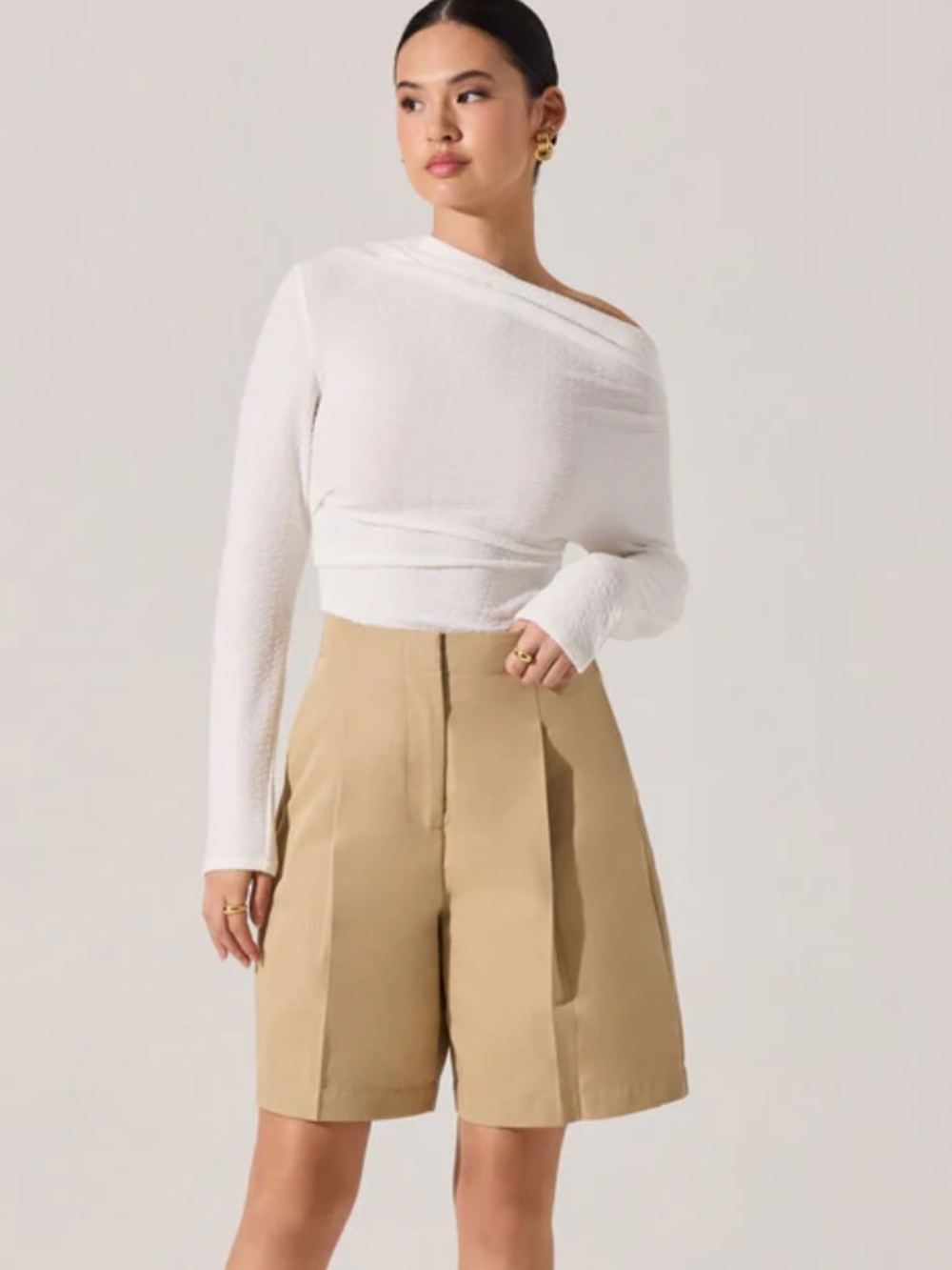 ASTR the Label Tailored Pleated Bermuda Shorts